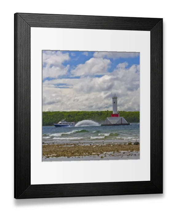 Framed Print : A view of Round Island Passage Light Station Framed Print : A view of Round Island Passage Light Station