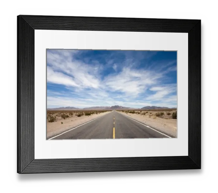 Framed Print : USA, Nevada, Beatty, Highway in desert Framed Print : USA, Nevada, Beatty, Highway in desert