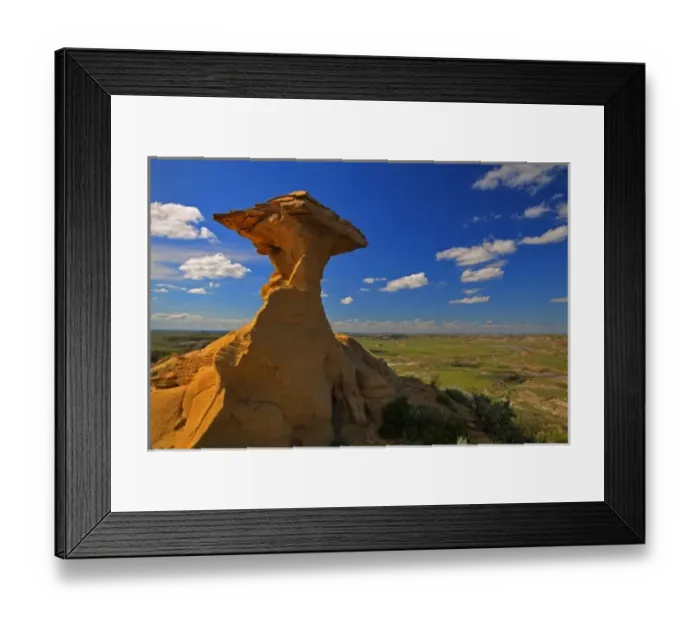 Framed Print : Sandstone spire in the badlands near Jordan, Montana, USA