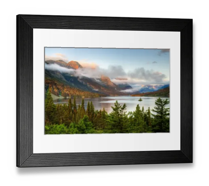 Framed Print : USA, Montana, Glacier National Park, Saint Mary Lake and Wild Goose Island Framed Print : USA, Montana, Glacier National Park, Saint Mary Lake and Wild Goose Island