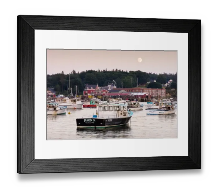 Framed Print : Lobster and fishing boats in the harbor in Bernard, Maine Framed Print : Lobster and fishing boats in the harbor in Bernard, Maine