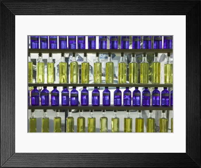 Framed Print : USA, MASSACHUSETTS, Cape Cod: Provincetown, Perfume Bottles in Shop WindowCommercial