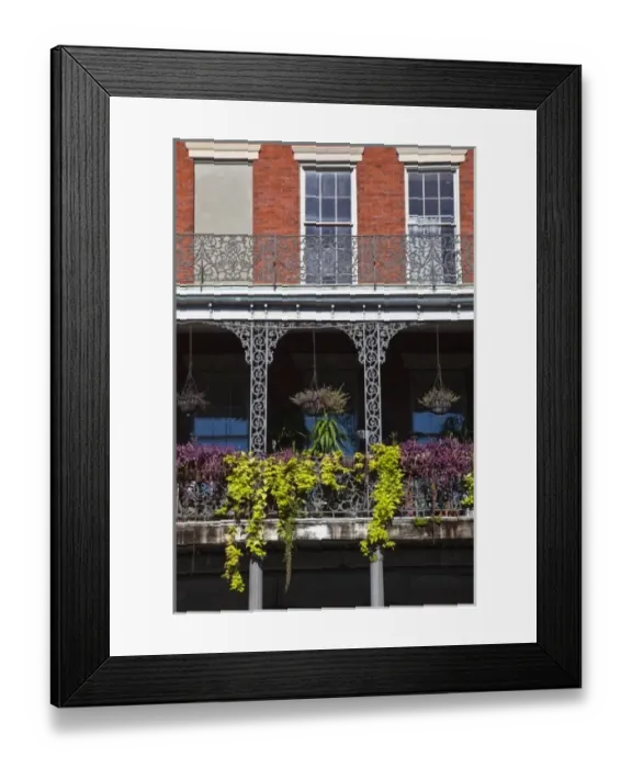 Framed Print : USA, Louisiana, New Orleans. French Quarter, Jackson Square, balcony Framed Print : USA, Louisiana, New Orleans. French Quarter, Jackson Square, balcony