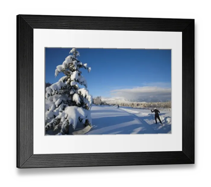 Framed Print : Cross country skiing at Whitefish, Montana, USA Framed Print : Cross country skiing at Whitefish, Montana, USA
