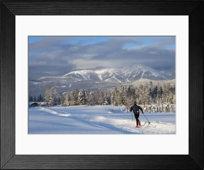 Framed Print : Cross country skiing at Whitefish, Montana, USA Framed Print : Cross country skiing at Whitefish, Montana, USA
