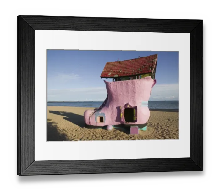 Framed Print : USA, Michigan, Tawas City: Fairy Tale Shoe at Fairyland Park next to Lake Huron Framed Print : USA, Michigan, Tawas City: Fairy Tale Shoe at Fairyland Park next to Lake Huron