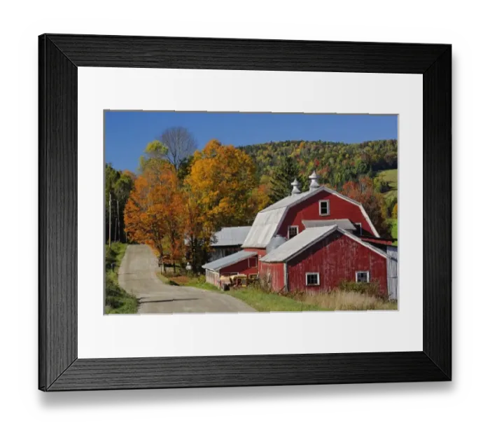 Framed Print : Classic rural barn and road, White Mountain National Forest, New Hampshire Framed Print : Classic rural barn and road, White Mountain National Forest, New Hampshire
