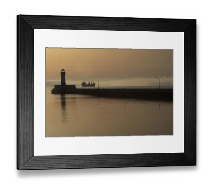 Framed Print : USA, Minnesota, Duluth. Ship at anchor off the Duluth ship canal Framed Print : USA, Minnesota, Duluth. Ship at anchor off the Duluth ship canal