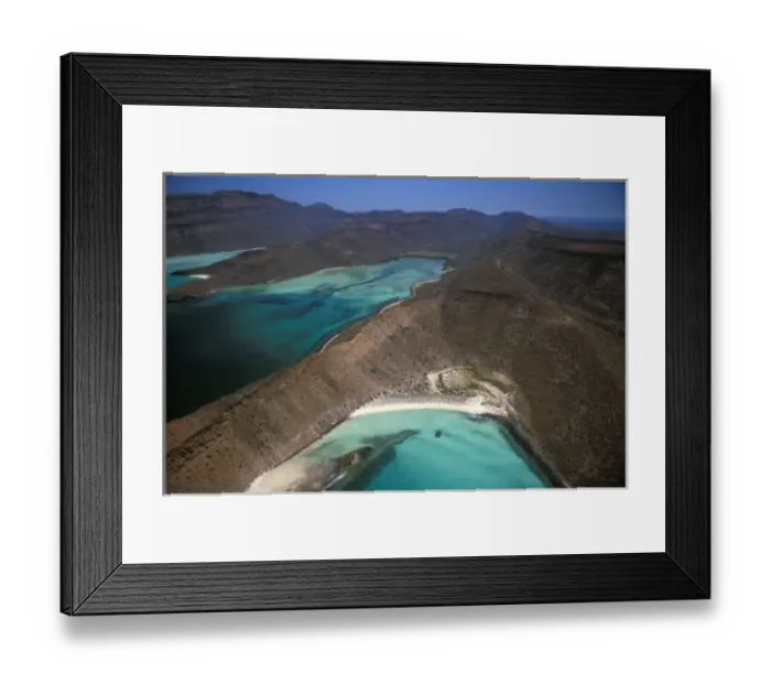 Framed Print : Isla Espiritu Santo, aerial of Sea of Cortes, Baja California, Mexico Framed Print : Isla Espiritu Santo, aerial of Sea of Cortes, Baja California, Mexico