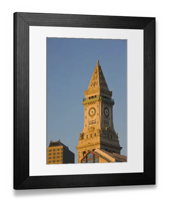 Framed Print : USA, Massachusetts, Boston. Customs House, dawn