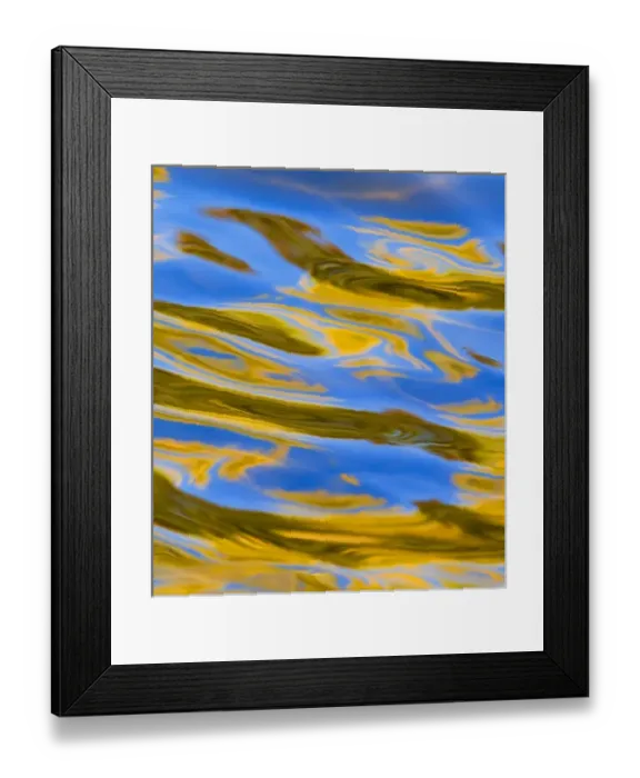 Framed Print : Autumn hues reflect into the current of the Two Medicine River near East Glacier Montana