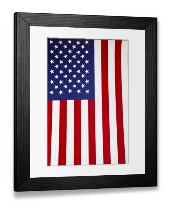Framed Print : USA, Louisiana, New Orleans. National World War Two Museum, US flag