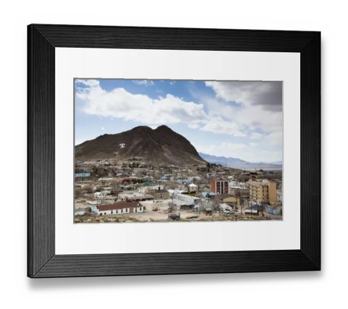 Framed Print : USA, Nevada, Great Basin, Tonopah, elevated town view