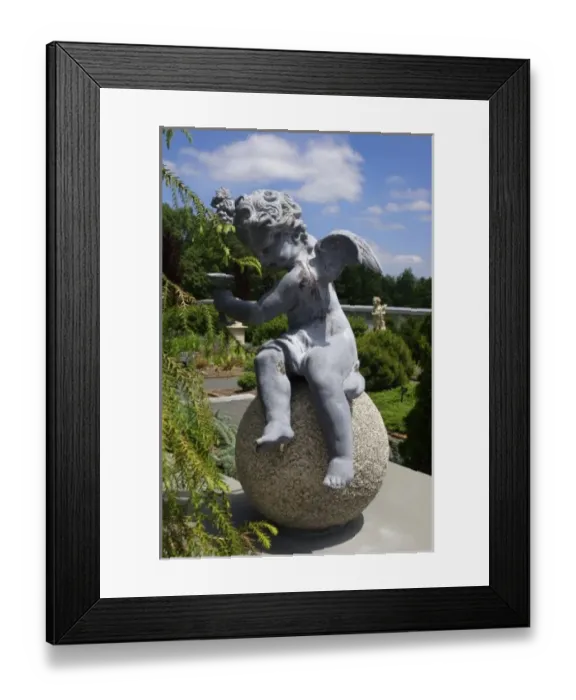 Framed Print : USA, Massachusetts, Boylston, sculpture in Tower Hill Botanic Garden