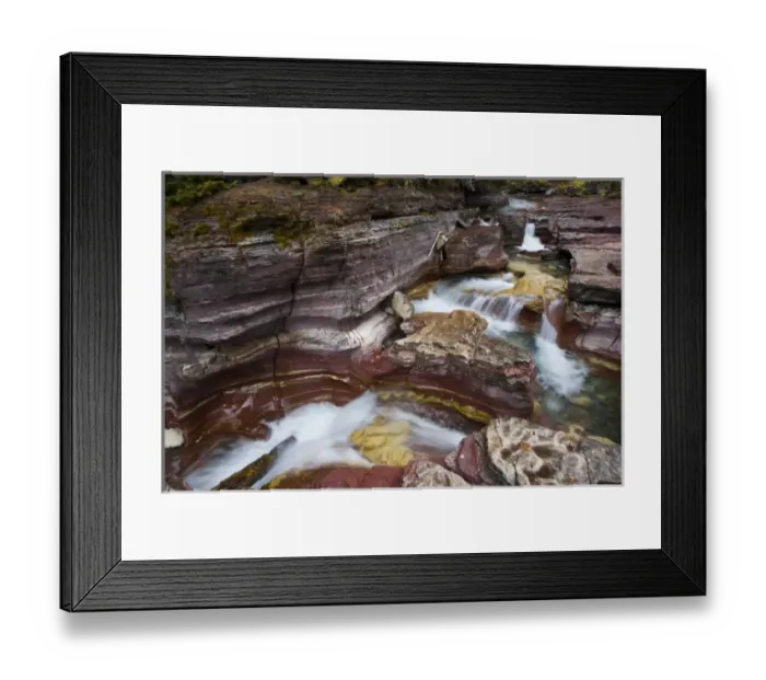 Framed Print : Deadwood Falls on Reynolds Creek in autumn in Glacier National Park in Montana Framed Print : Deadwood Falls on Reynolds Creek in autumn in Glacier National Park in Montana