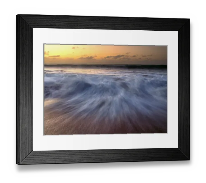 Framed Print : USA, Hawaii, Molokai. A long exposure blurs the sunset surf at Molokai, Hawaii Framed Print : USA, Hawaii, Molokai. A long exposure blurs the sunset surf at Molokai, Hawaii