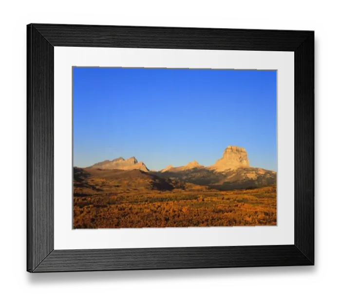 Framed Print : Chief Mountain and Yellow Mountains in autumn in Glacier National Park in Montana