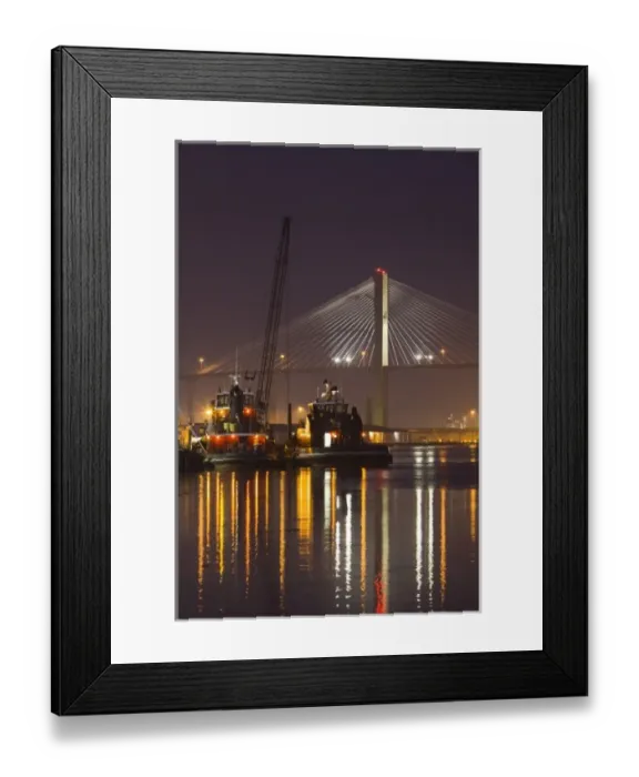 Framed Print : Unknown. USA; Georgia; Savannah; Talmadge Memorial Bridge Framed Print : Unknown. USA; Georgia; Savannah; Talmadge Memorial Bridge