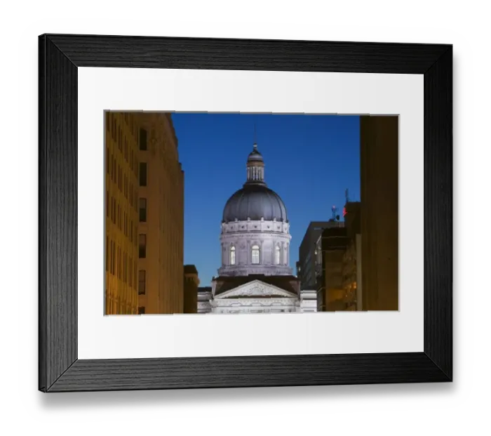 Framed Print : USA, Indiana, Indianapolis: Indiana State Capitol, Evening View from Market Street Framed Print : USA, Indiana, Indianapolis: Indiana State Capitol, Evening View from Market Street