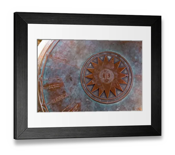 Framed Print : A brss compass rose and map in the fire tower at the John Wingate Weeks State Historic Site Framed Print : A brss compass rose and map in the fire tower at the John Wingate Weeks State Historic Site