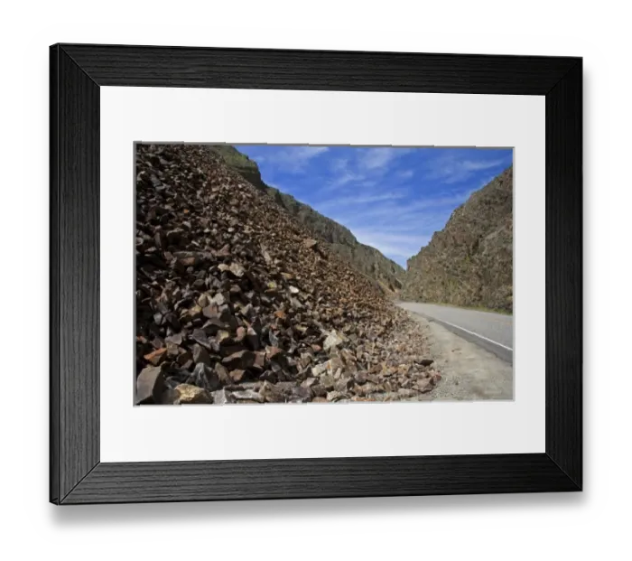 Framed Print : Crushed rock called shale along the highway between the towns of Salmon and Challis, Idaho Framed Print : Crushed rock called shale along the highway between the towns of Salmon and Challis, Idaho