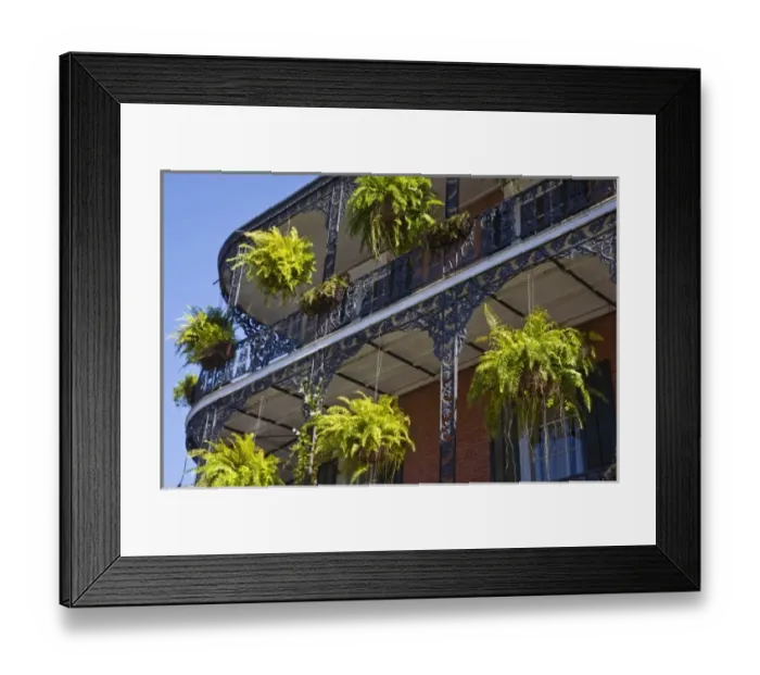 Framed Print : USA, Louisiana, New Orleans. French Quarter, balcony Framed Print : USA, Louisiana, New Orleans. French Quarter, balcony