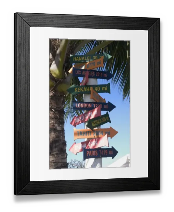 Framed Print : USA, Hawaii, Kauai, Kapaa, sign. (RF) Framed Print : USA, Hawaii, Kauai, Kapaa, sign. (RF)