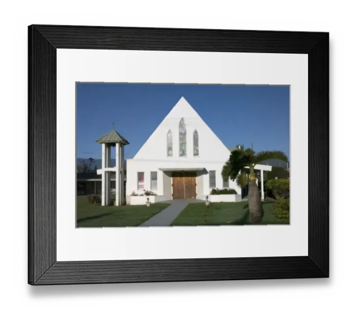 Framed Print : USA, Hawaii, Kauai, Kapa a first Hawaiian church, United Church of Christ