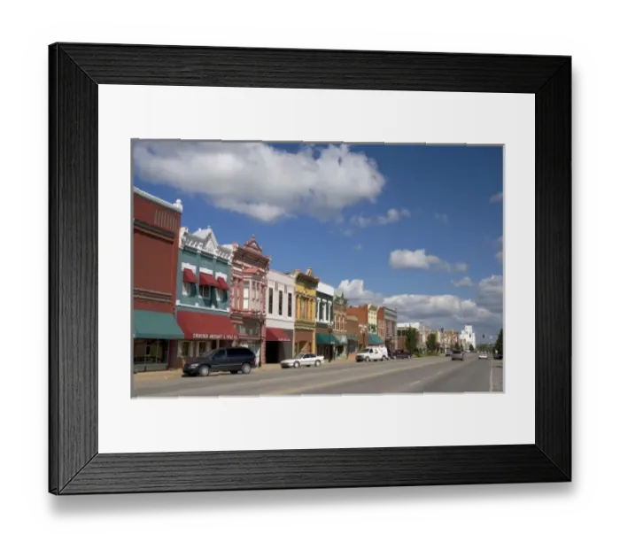 Framed Print : Main street with store front in Ottawa, Kansas Framed Print : Main street with store front in Ottawa, Kansas