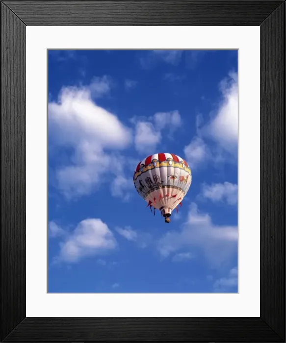 Framed Print : USA, Idaho, Teton Valley. A colorfully detailed hot-air balloon rises above Teton Valley, Idaho Framed Print : USA, Idaho, Teton Valley. A colorfully detailed hot-air balloon rises above Teton Valley, Idaho