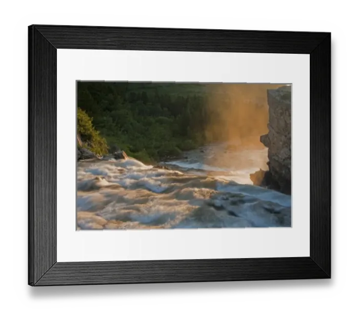 Framed Print : USA, Montana, Glacier National Park. Morning fog along Swiftcurrent Creek Framed Print : USA, Montana, Glacier National Park. Morning fog along Swiftcurrent Creek