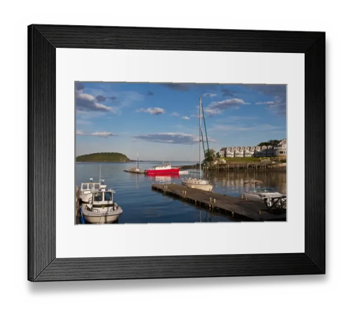 Framed Print : Beautiful vacation spot of Bar Harbor Maine with water and ships, boats and great sky Framed Print : Beautiful vacation spot of Bar Harbor Maine with water and ships, boats and great sky