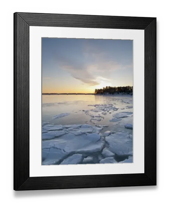 Framed Print : Winter sunrise on Casco Bay near Freeport, Maine Framed Print : Winter sunrise on Casco Bay near Freeport, Maine