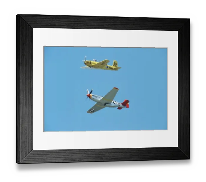 Framed Print : North American P-51C Tuskegee Airmen Red Tail and T-34C Turbo Mentor flying in the sky Framed Print : North American P-51C Tuskegee Airmen Red Tail and T-34C Turbo Mentor flying in the sky