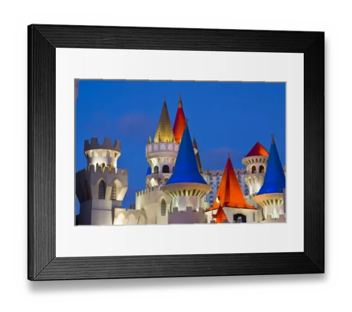 Framed Print : USA, Nevada, Las Vegas. Towers of Excalibur Casino, dawn Framed Print : USA, Nevada, Las Vegas. Towers of Excalibur Casino, dawn
