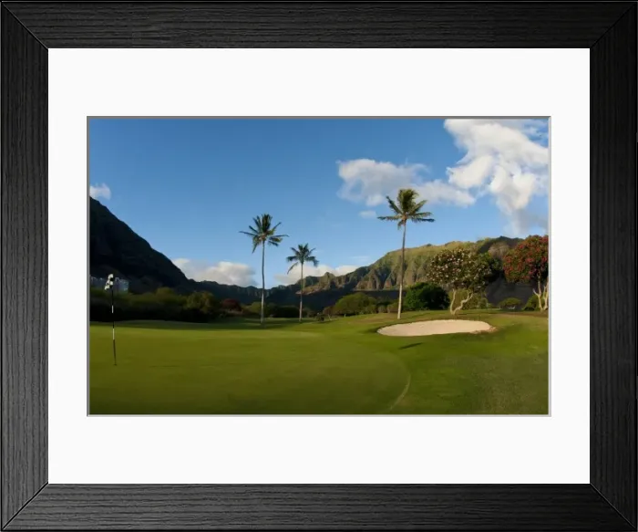 Framed Print : Exclusive hole 8 of Makaha Resort & Club in Waianae, Wekaha, Oahu, Hawaii Framed Print : Exclusive hole 8 of Makaha Resort & Club in Waianae, Wekaha, Oahu, Hawaii