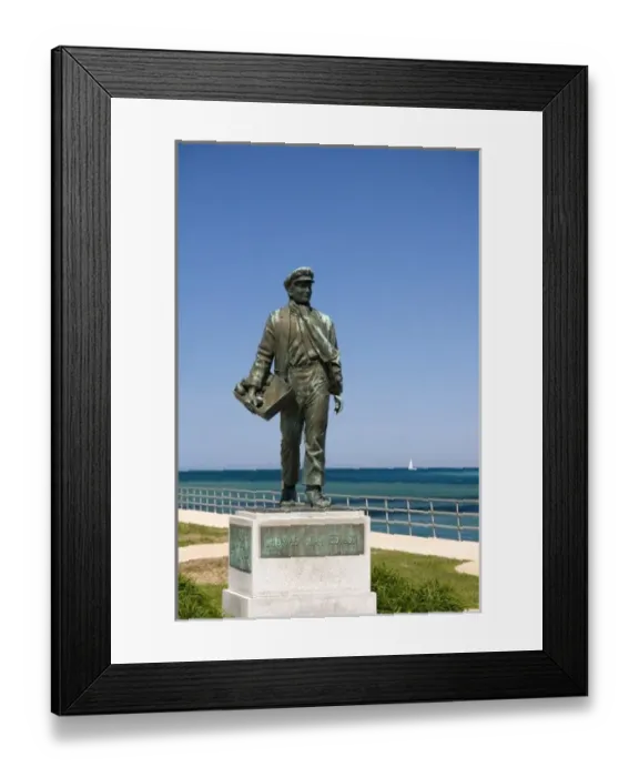 Framed Print : A statue of Thomas Edison by local artist Mino Duffy along the St. Clair River at Port Huron Framed Print : A statue of Thomas Edison by local artist Mino Duffy along the St. Clair River at Port Huron