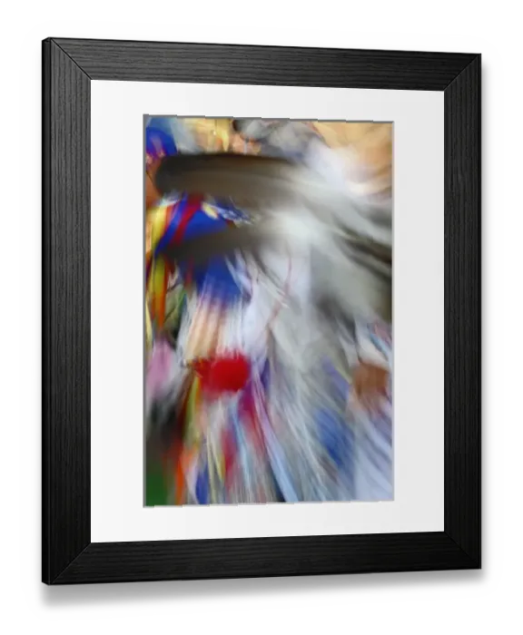 Framed Print : Abstract motion view of colorfully dressed Native American Indian dance, Montana Framed Print : Abstract motion view of colorfully dressed Native American Indian dance, Montana