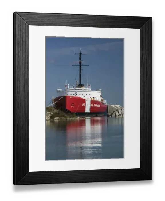 Framed Print : USA, Michigan, Straits of Mackinac: Mackinaw City, US Coast Guard Icebreaker Framed Print : USA, Michigan, Straits of Mackinac: Mackinaw City, US Coast Guard Icebreaker