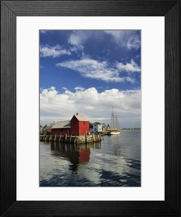 Framed Print : Sailboat at Rockport harbor, Rockport, Massachusetts