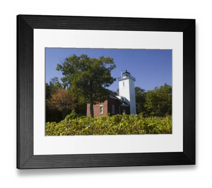 Framed Print : USA, Michigan, Lake Huron Shore: Rogers City, Forty Mile Point Lighthouse Framed Print : USA, Michigan, Lake Huron Shore: Rogers City, Forty Mile Point Lighthouse