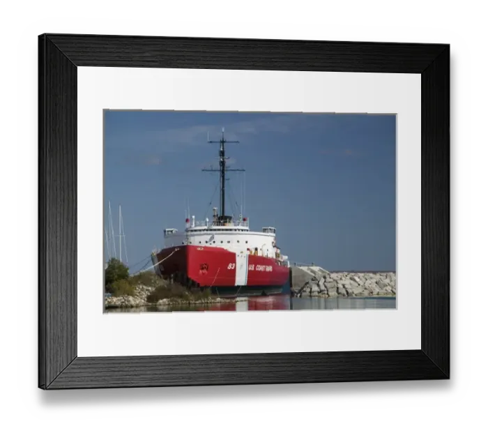 Framed Print : USA, Michigan, Straits of Mackinac: Mackinaw City, US Coast Guard Icebreaker Framed Print : USA, Michigan, Straits of Mackinac: Mackinaw City, US Coast Guard Icebreaker