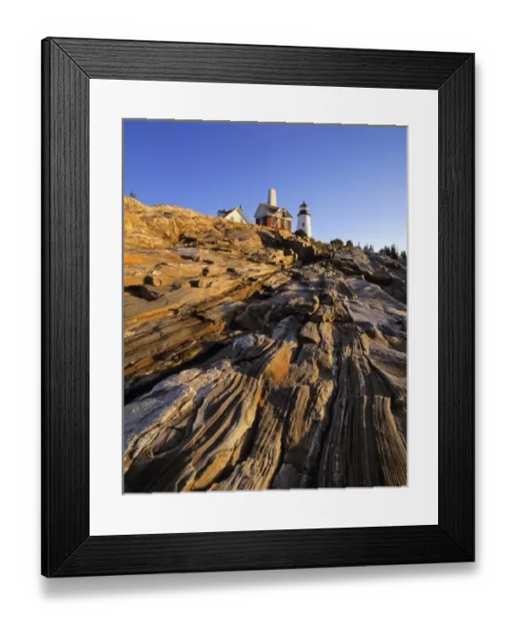 Framed Print : USA, Maine, Pemaquid Light. The striated, carved rocks near the Pemaquid Lighthouse in Maine Framed Print : USA, Maine, Pemaquid Light. The striated, carved rocks near the Pemaquid Lighthouse in Maine