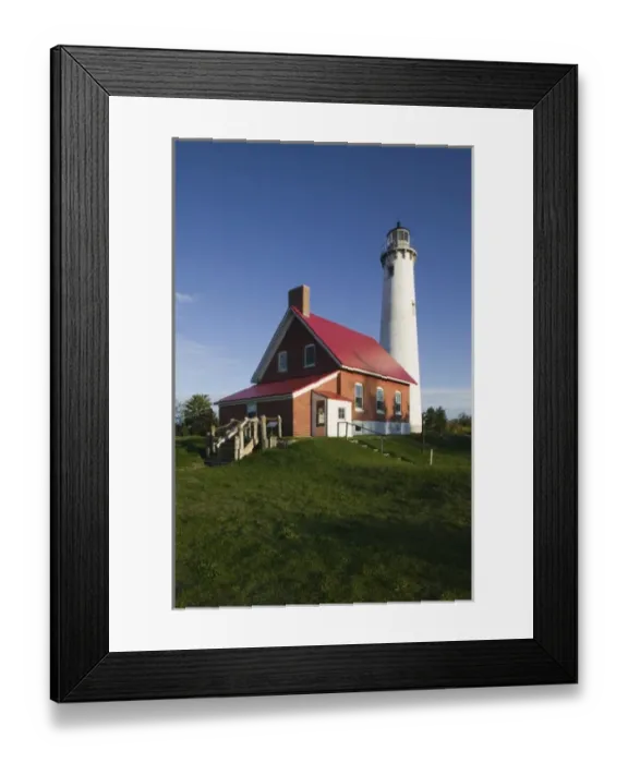 Framed Print : USA, Michigan, Tawas City: Tawas Point State Park, Tawas Point Lighthouse on Lake Huron Framed Print : USA, Michigan, Tawas City: Tawas Point State Park, Tawas Point Lighthouse on Lake Huron