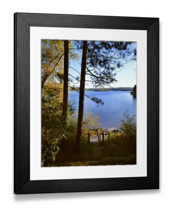 Framed Print : USA, Minnesota, Itasca State Park, Lake Ozawindib