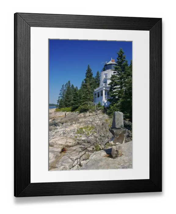 Framed Print : USA, Maine, Schoodic Peninsula. A home with a lighthouse-like tower above the rocks Framed Print : USA, Maine, Schoodic Peninsula. A home with a lighthouse-like tower above the rocks