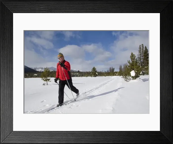 Framed Print : Cross country skiing on the Alturus Lake Trail in the Sawtooth National Recreation Framed Print : Cross country skiing on the Alturus Lake Trail in the Sawtooth National Recreation