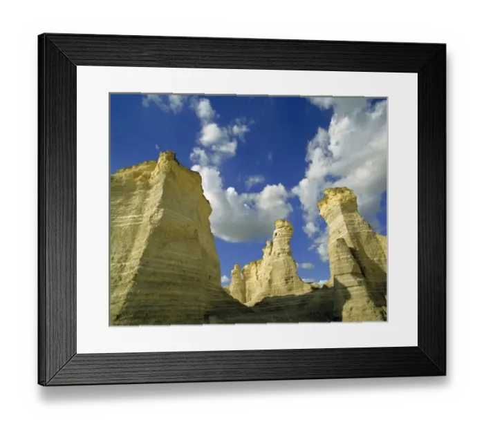 Framed Print : USA, Kansas, Logan County, Monument Rocks. The monolithic Monument Rocks in Logan County Framed Print : USA, Kansas, Logan County, Monument Rocks. The monolithic Monument Rocks in Logan County