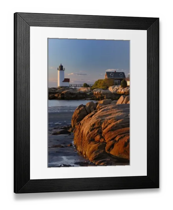 Framed Print : Annisquam Lighthouse at sunset, Wigwam Point, Ipswitch Bay, near Gloucester, Massachusetts Framed Print : Annisquam Lighthouse at sunset, Wigwam Point, Ipswitch Bay, near Gloucester, Massachusetts
