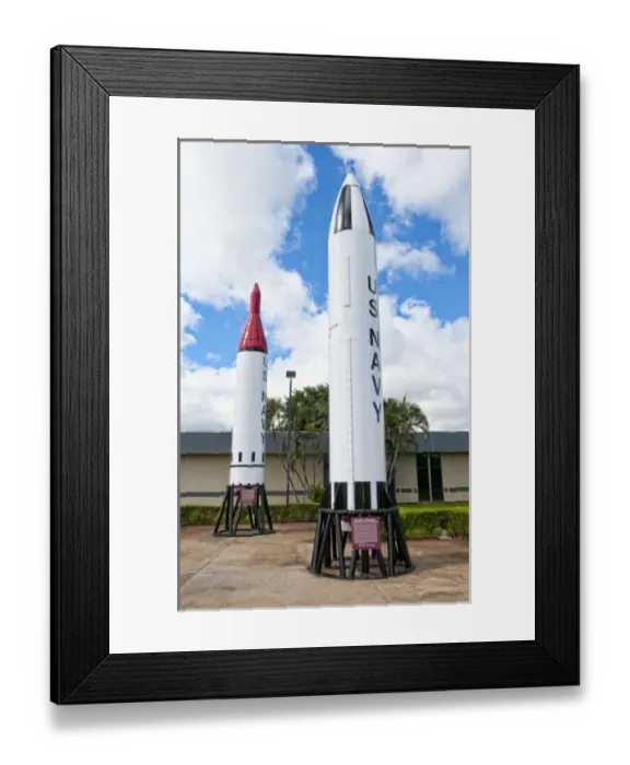 Framed Print : Pearl Harbor Memorial in Honolulu, Hawaii. Polaris Submarine missiles A-1 and A-3